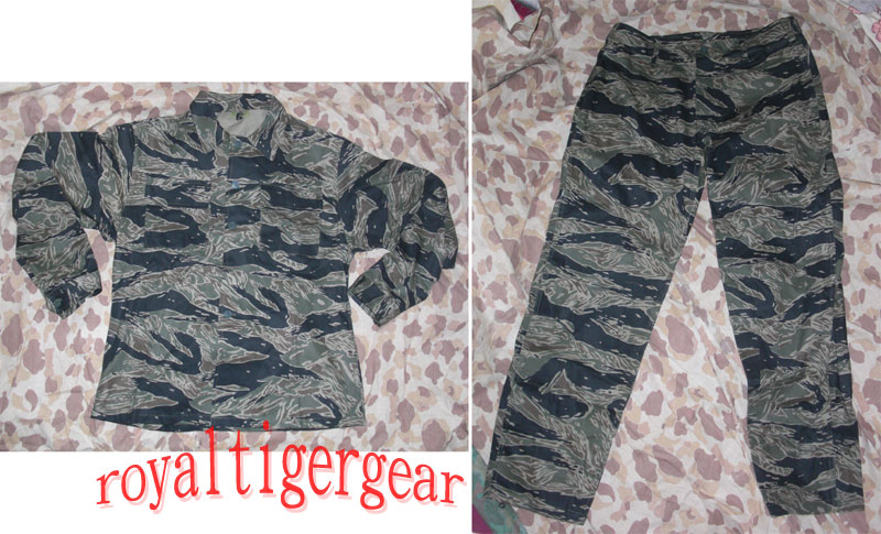 Vietnam Tiger Stripe TigerStripe Tadpole Dense Shirt Pants set - ver. Hidden Button
