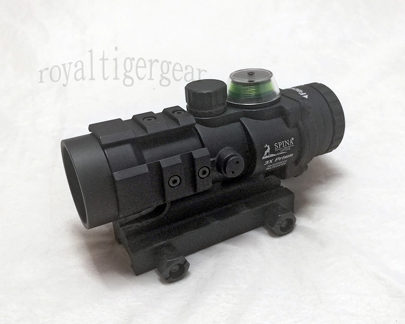 SPINA AR332 style 3X Magnifier Green Illuminated Tactical Scope - Black