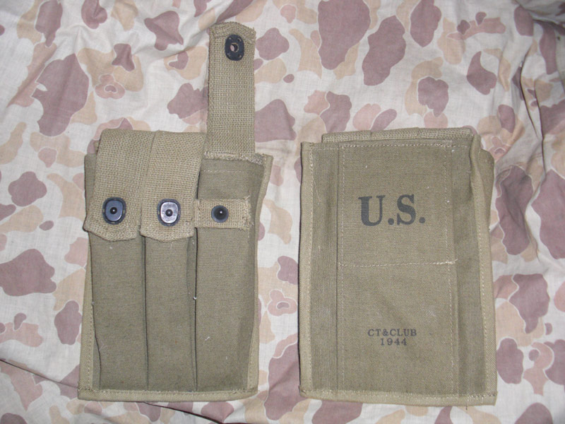 WW2 US Thompson Tommy Gun 30 Rounds Ammo 3 Cells Mag Pouch
