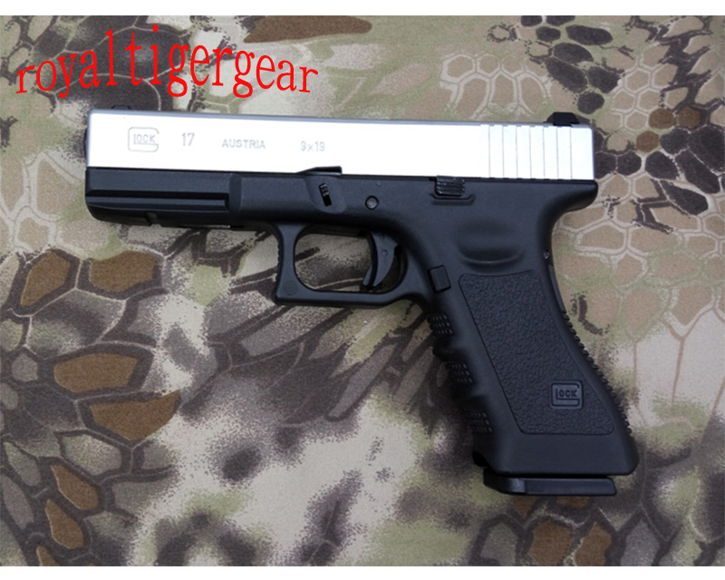 ARMY R17 – GLOCK 17 G17 GBB Pistol w/ Rail - Metal Silver Black