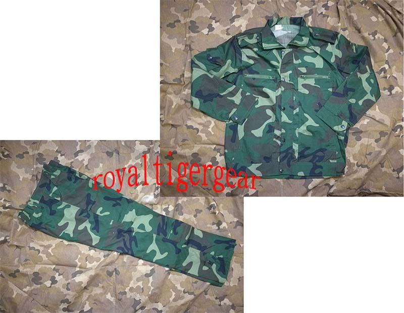 China PLA Type 87 Woodland Camo Shirt Pants Uniform Set
