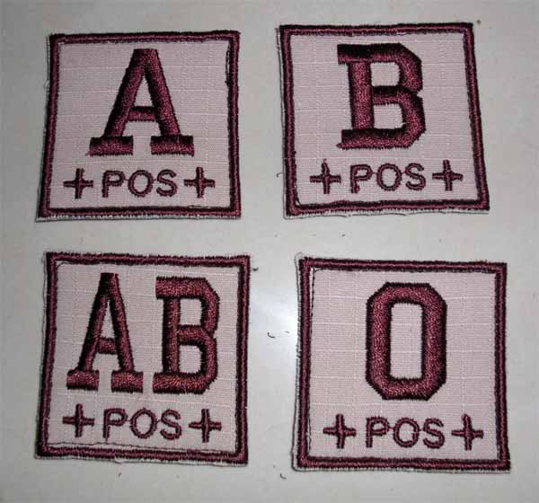 Blood Type Square Patch - Tan