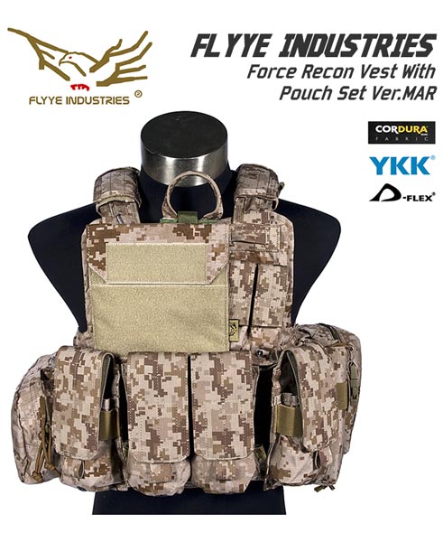 FLYYE Force Recon Vest with Pouch Set Ver.MAR - AOR1 , AOR2