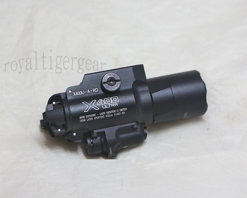 Surefire style X400U Ultra Tactical LED Flash Weaponlight Red Laser Rail – Black