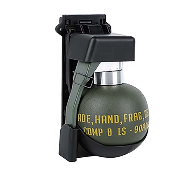 Iraq Vietnam War US Army USMC M67 Hand Grenade Spring Plastic Model Toy Stage Prop + Black Mount