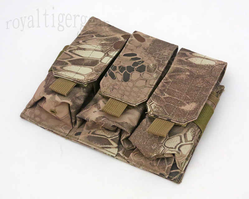 Triple M4 Ammo Mag MOLLE Pouch - Python Snake Camo MAD Desert