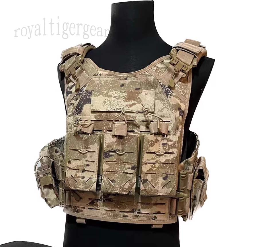 China PLA Type 21 Xingkong Starry Sky Desert Highland Camo MOLLE Armor Plate Vest w/ 3 pouch