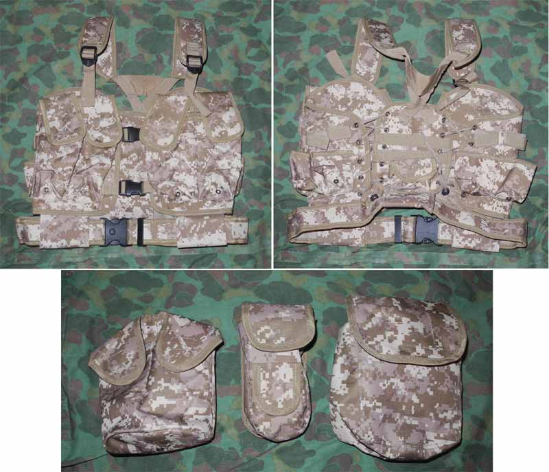 China PLA Type 07 Experimental Digital Desert Camo Tactical Vest w/ Pouch Belt – Ver.2