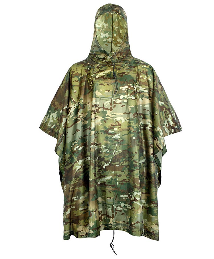 RainCoat Hood Jacket Parka Poncho Tent Waterproof - MultiCam