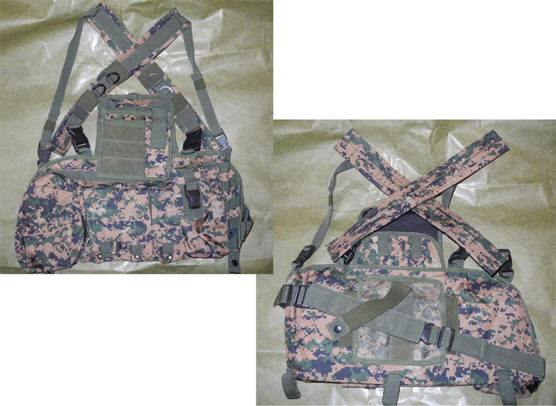 Tactical Chest Rig with pouches - USMC MARPAT Woodland