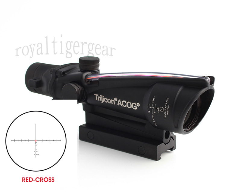 ACOG 3.5x35 Tactical Green Real Fiber Optics Riflescope - Red Cross