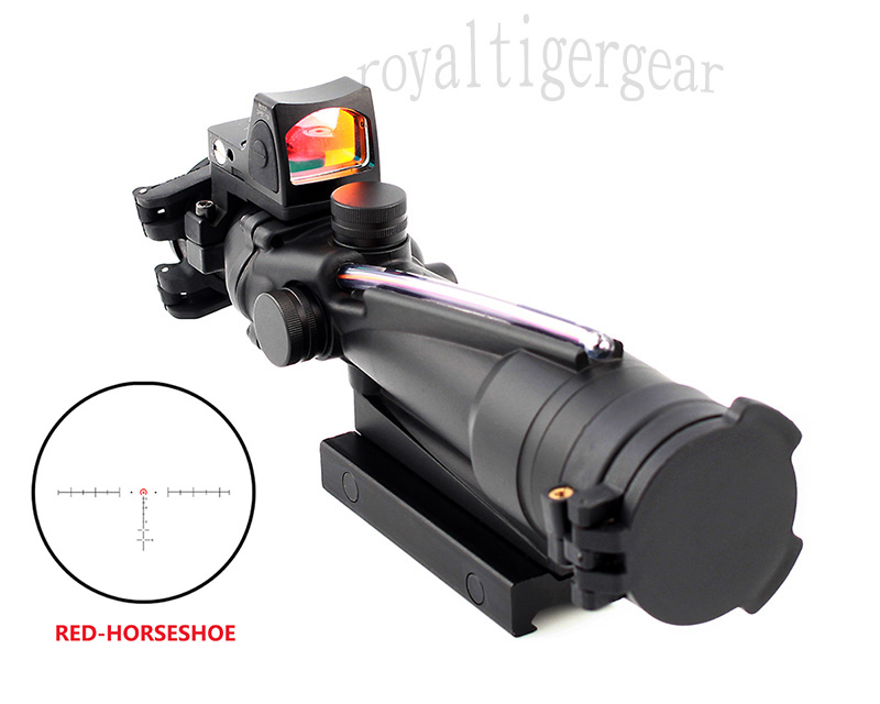 ACOG 3.5x35 Real Fiber Optics Riflescope w/ KillFlash Cover RMR Red Dot Sight - Red Horseshoe