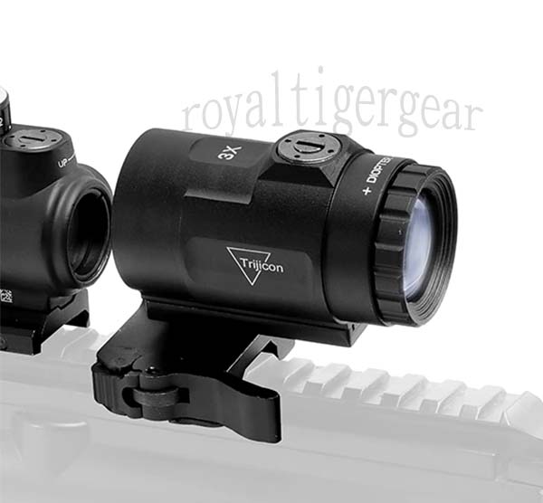 Trijicon style 3X Magnifier Lens Scope QD Side Flip Picatinny Mount Base  for MRO