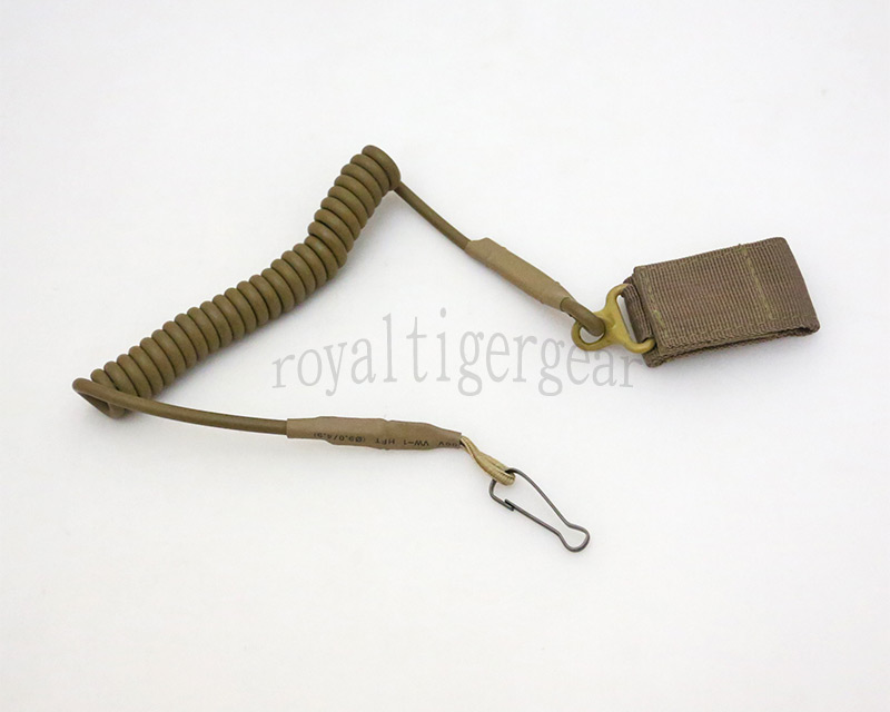 Pistol Elastic String Cord Velcro Safety Lanyard Belt Holder Sling - Tan