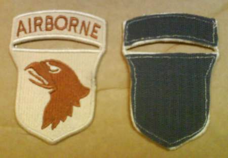 US 101st Airborne Tan Patch - Velcro