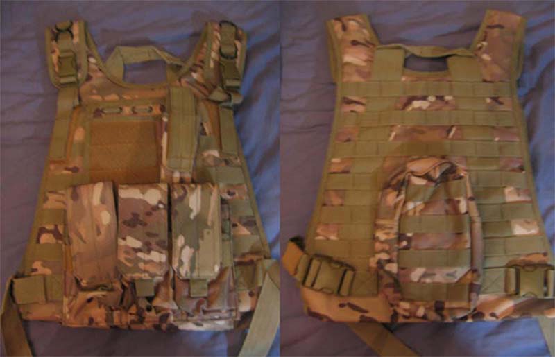 Tactical Plate Vest with Pouches - Multicam MC