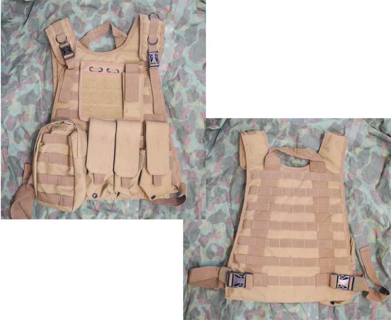 Tactical Plate Vest with Pouches - Brown