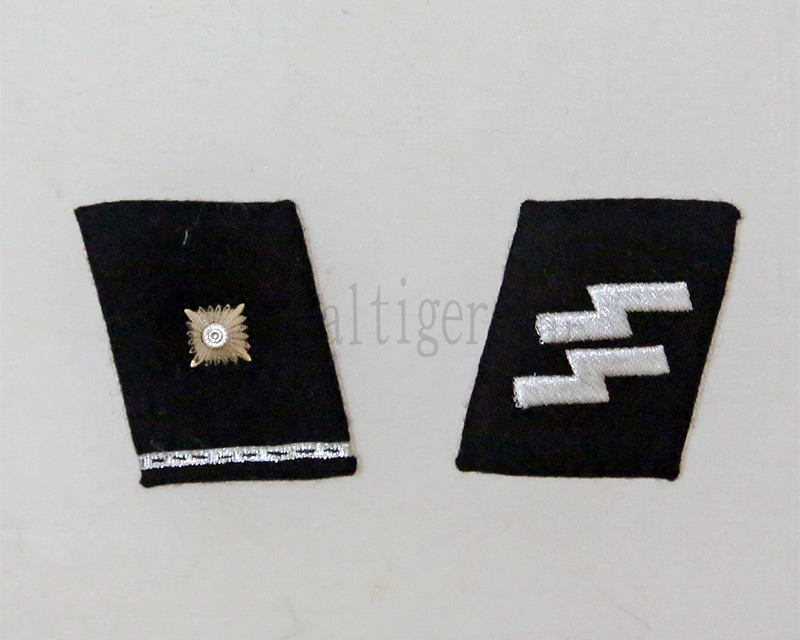 WW2 German Collar Insignia Patch – SS 1 Star 1 Strap