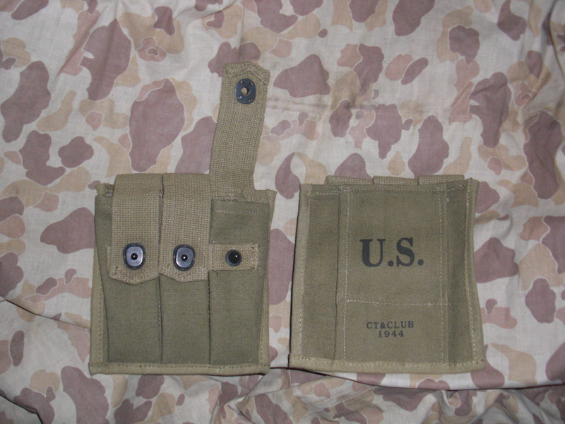 WW2 US Thompson Tommy Gun 20 Rounds Ammo 3 Cells Mag Pouch