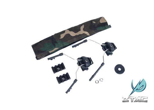 Z-TACTICAL Headset Rail Adapter Mount Set - Comtac I II Sordin on Rail / FAST Helmet - Black